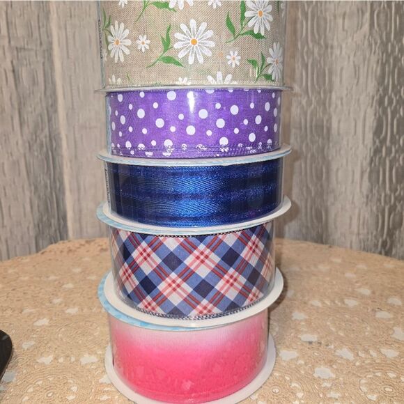 5 Pack Kirkland Wire Edged Pattern Ribbon 50 yrd x 1.5 new - Picture 6 of 9